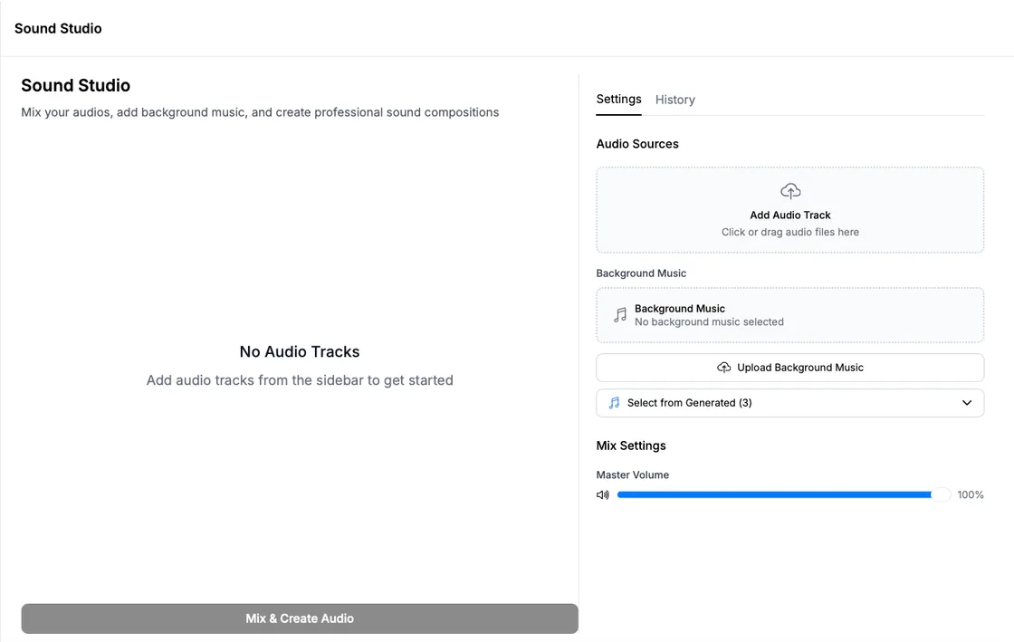 Mix Voices, Music & Effects in One Tool